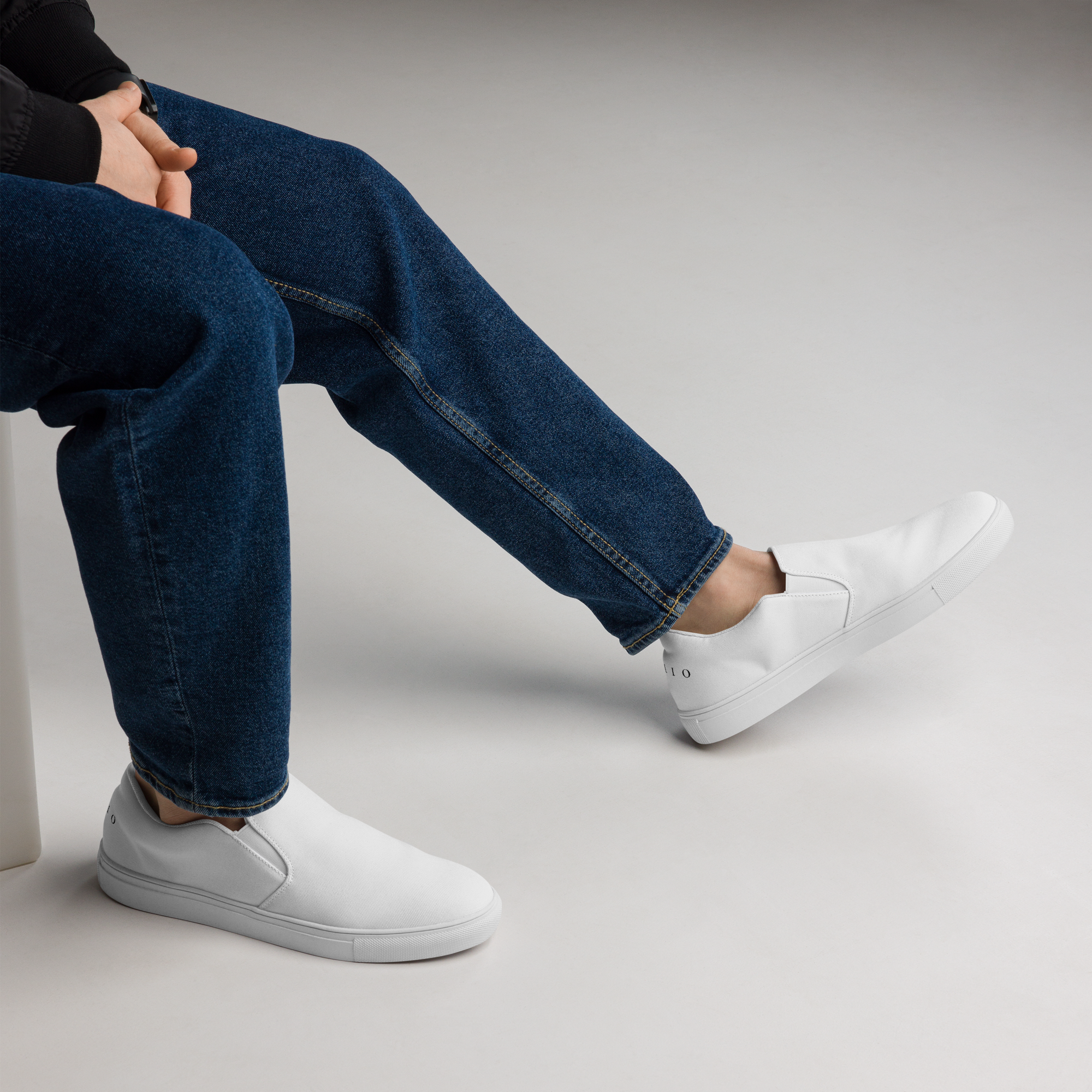 Mens Slip On Canvas Shoes White Right 69b6630f11150
